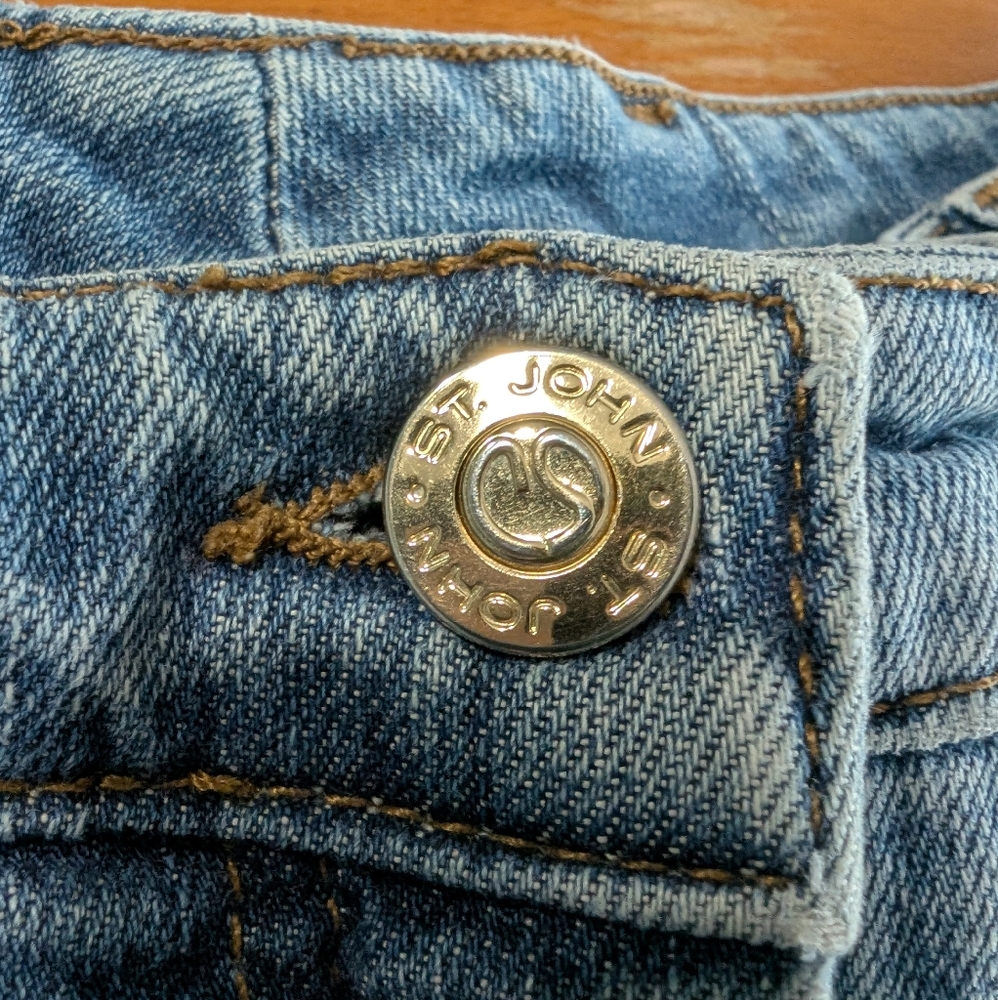 ST JOHN Vintage Sport Capri Denim Jeans Size 8 - Picture 2 of 12